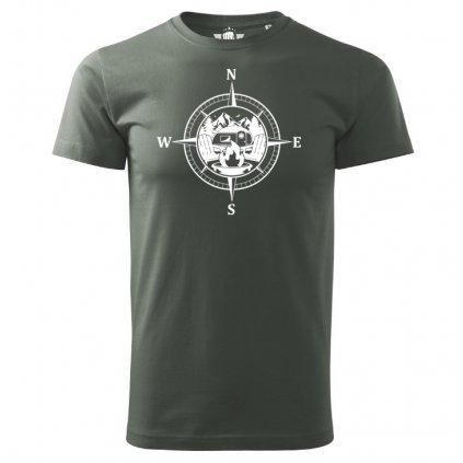 tricko compass tmave sede