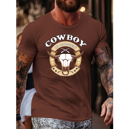 hnědé tričko pánské cowboy