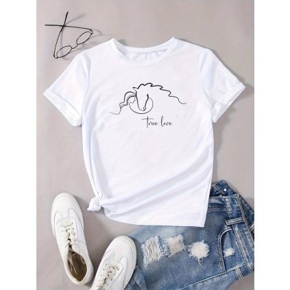 tricko damske bile kun art