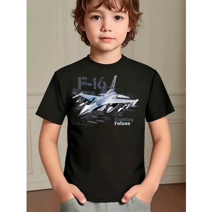 tricko chlapecke f 16 falcon fighting cerne