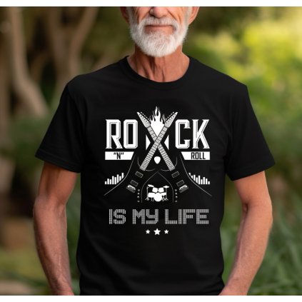 cerne triko rock n roll is my life