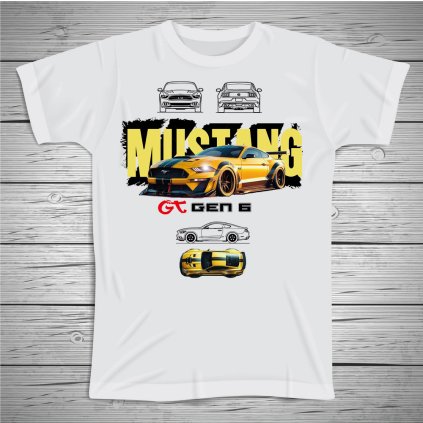 tricko bile mustang gt