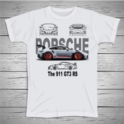 tricko bile porsche 911 gt