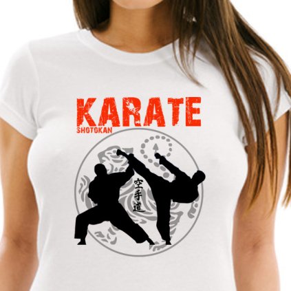 tricko striker damske bile shotokan karate