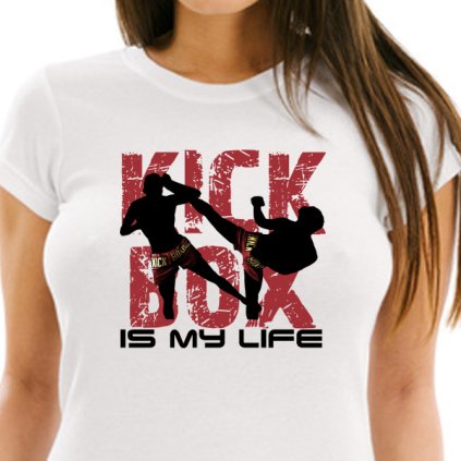 tricko striker damske kickbox bile
