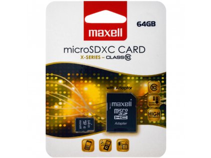 MAXELL MicroSDXC 64GB CL10 + adpt 854988