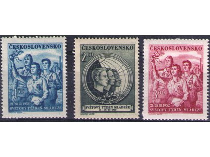ČS 1952 / 0637-0639 / Svetový týždeň mládeže **