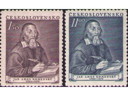 ČS 1952 / 0642-0643 / J. A. Komenský **