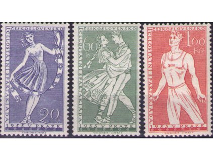 ČS 1955 / 0836-0838 / I. Spartakiáda **