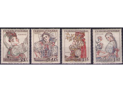 ČS 1957 / 0968-0971 / Ľudové kroje (3) **