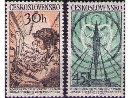 ČS 1958 / 1001-1002 / Konferencia ministrov spojov **