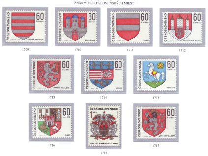 ČS 1968 / 1709-1718 / Znaky čs. miest **