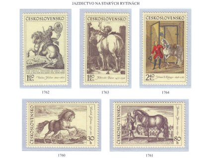 ČS 1969 / 1760-1764 / Jazdectvo - staré rytiny **