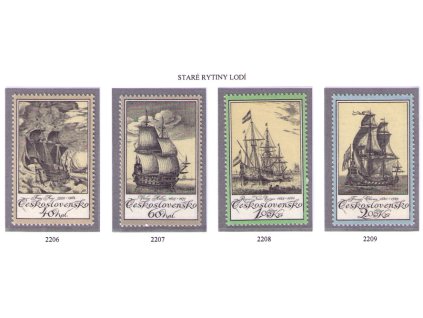 ČS 1976 / 2206-2209 / Staré rytiny lodí **