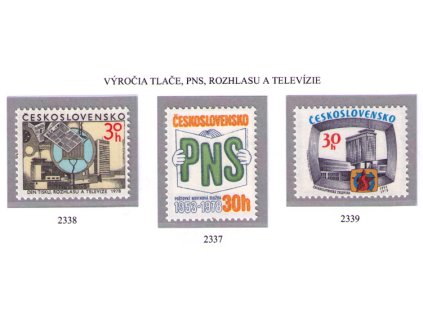 ČS 1978 / 2337-2339 / Výročia tlače, rozhlasu a televízie **