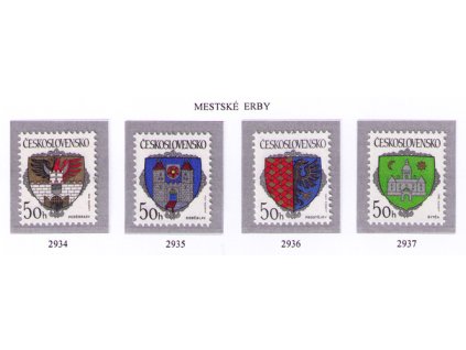 ČS 1990 / 2934-2937 / Znaky čs. miest **