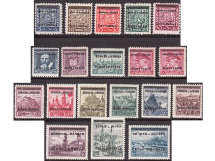 ČaM 001-019 / Čs. známky s pretlačou