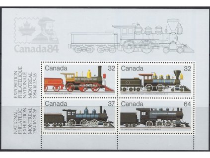 Kanada 1984 / 0935-0938 Bl. 3 / Lokomotívy **