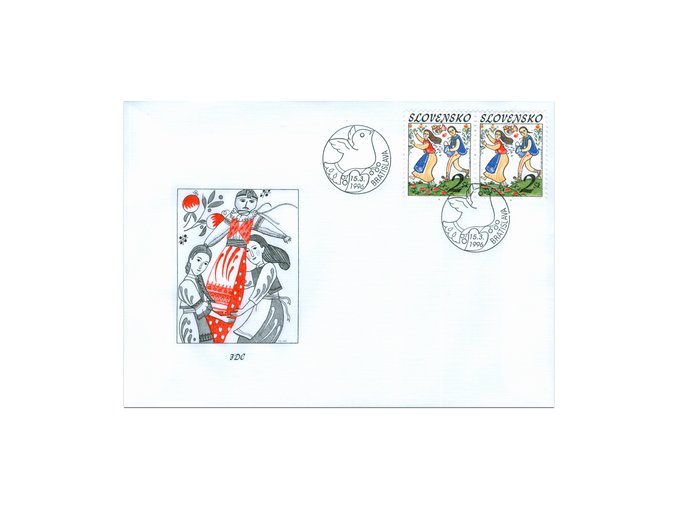 SR 1996 / 087 / Veľká noc - ľudové zvyky FDC