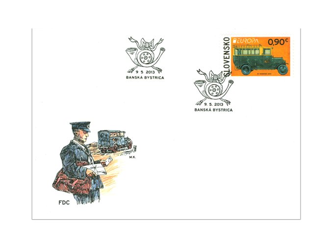 SR 2013 / 538 / EUROPA - Poštové vozidlo FDC