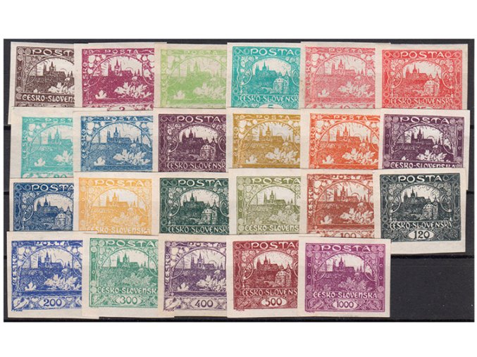 ČSR I 1918-1920 / 001-026 strihané / Hradčany - základná verzia **