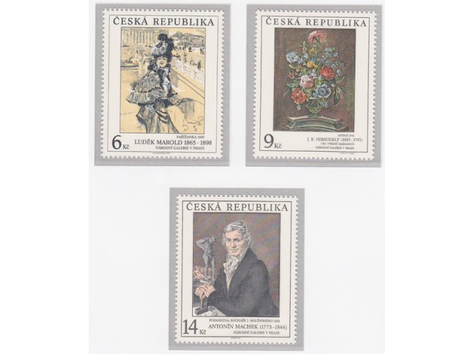 ČR 1995 / 096-098 / Umelecké diela na známkach