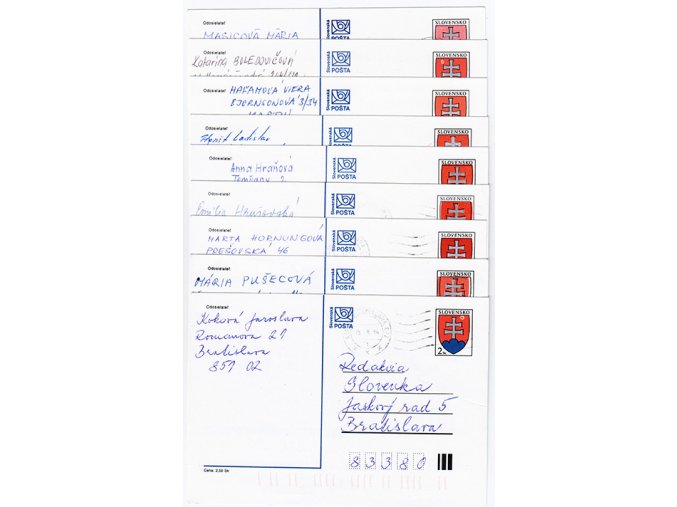 SR 1994 / CDV 003 / Kriváň / poštou prešlé - rôzne DCH