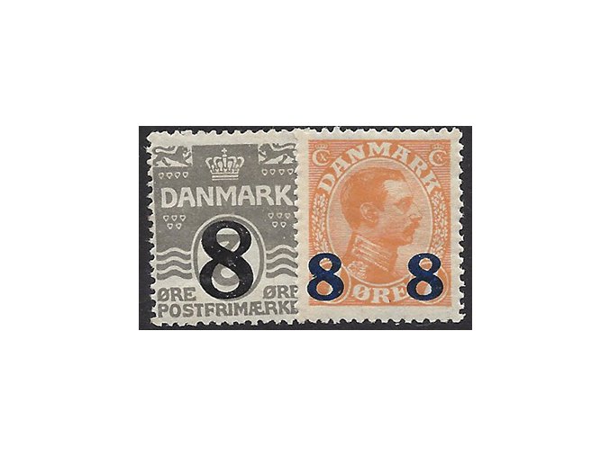 Dánsko 1921 /129-130/ poštové pečiatky: vlnovky s 18 srdiečkami **