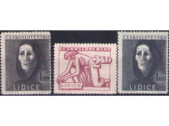 ČS 1947 / 0453-0455 / Lidice  **