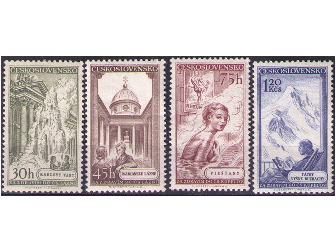 ČS 1956 / 0873-0876 / Čs. kúpele **