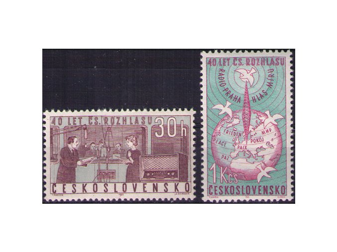 ČS 1963 / 1311-1312 / 40. výročie čs. rozhlasu **