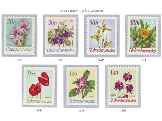 ČS 1967 / 1630-1636 / Kvety botanických záhrad **