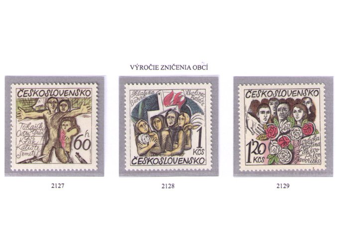 ČS 1975 / 2127-2129 / 30. výročie zničenia Českých a Slovenských obcí **