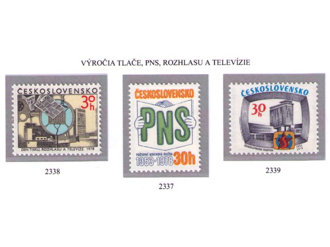 ČS 1978 / 2337-2339 / Výročia tlače, rozhlasu a televízie **