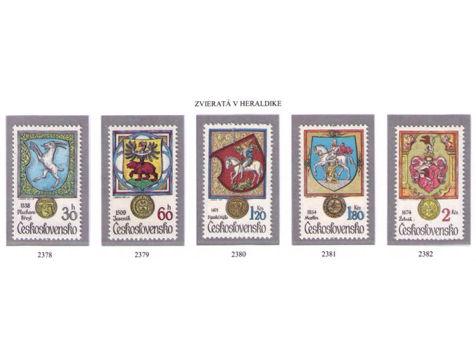 ČS 1979 / 2378-2382 / Zvieratá v heraldike **