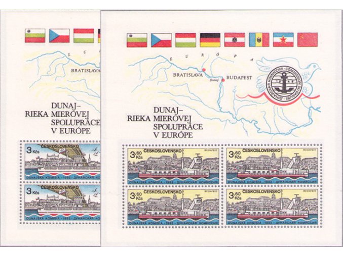 ČS 1982 / 2553-2554 H / Dunaj rieka spolupráce **