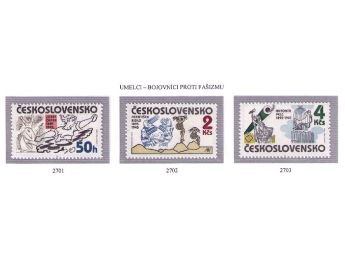 ČS 1985 / 2701-2703 / Umelci proti fašizmu **