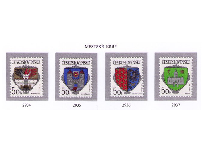 ČS 1990 / 2934-2937 / Znaky čs. miest **