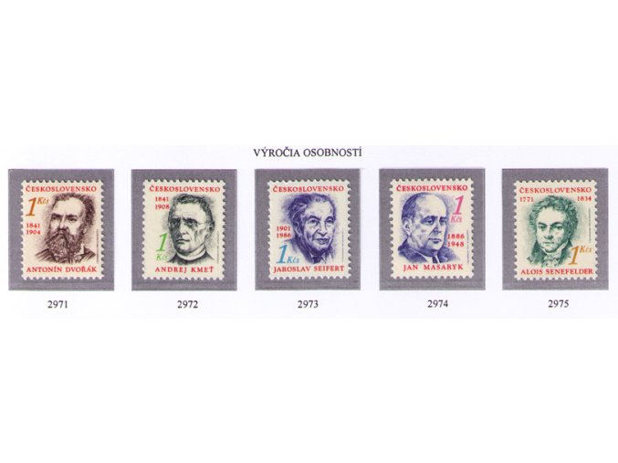 ČS 1991 / 2971-2975 / Výročia osobností **