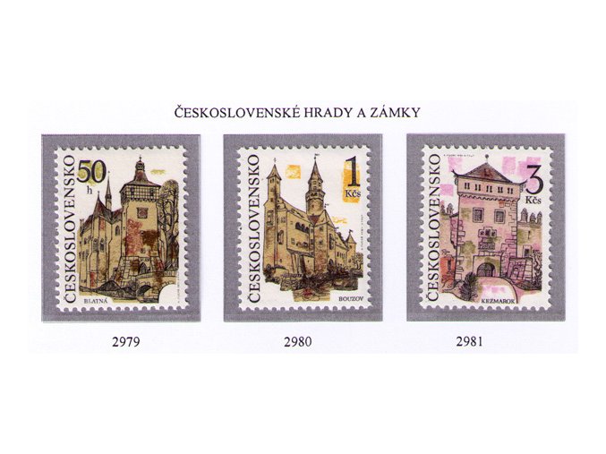 ČS 1991 / 2979-2981 / Čs. hrady a zámky **