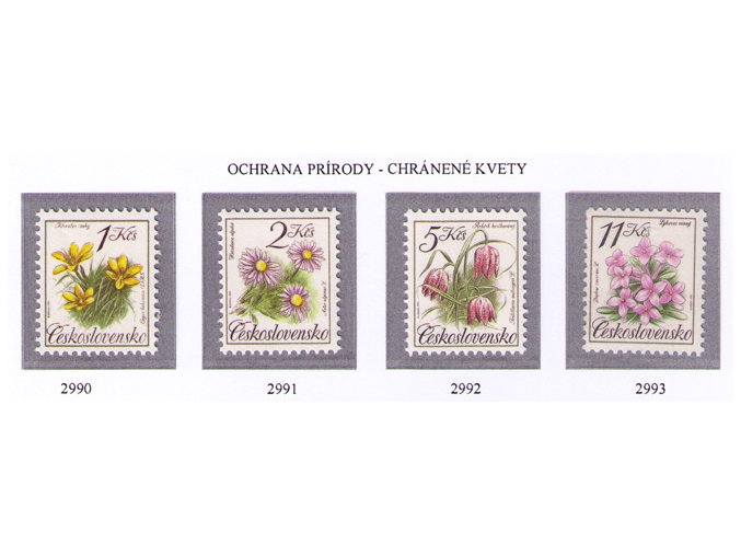 ČS 1991 / 2990-2993 / Ochrana prírody - kvety **
