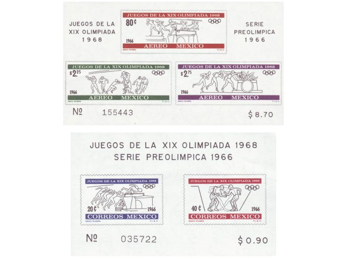 Mexiko 1966 / 1219-1223 Bl. 5 + Bl. 6 **