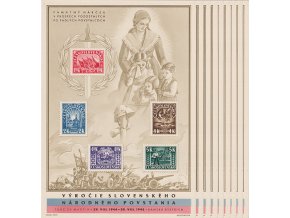 ČS 1945 / 0408-0412 H / Partizánsky hárček  (*) / kompletná zostava typov I. - IX.