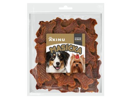 Akinu MASÍČKA Kuřecí kostičky s karotkou pamlsek pro psy 300 g