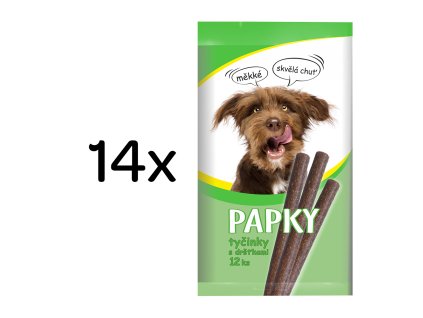Akinu PAPKY Tyčinky s dršťkami pamlsek pro psy 14 x 12 ks