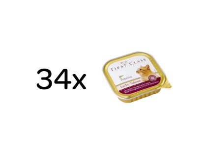 FIRST CLASS Losos paštika pro kočky 34 x 100 g