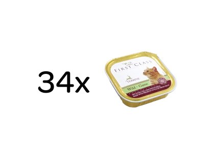 FIRST CLASS Zvěřinová paštika pro kočky 34 x 100 g