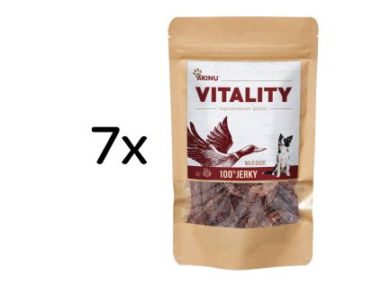 Akinu VITALITY Divoká kachna jerky pamlsek pro psy 7 x 50 g
