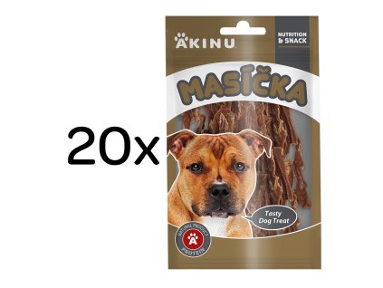 Akinu MASÍČKA Hovězí stripsy pamlsek pro psy 20 x 75 g