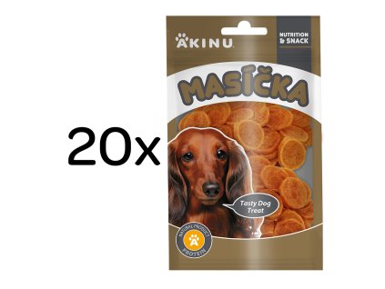 Akinu MASÍČKA Kuřecí chipsy pamlsek pro psy 20 x 75 g
